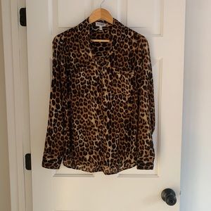 Express Cheetah Print Portofino Shirt M